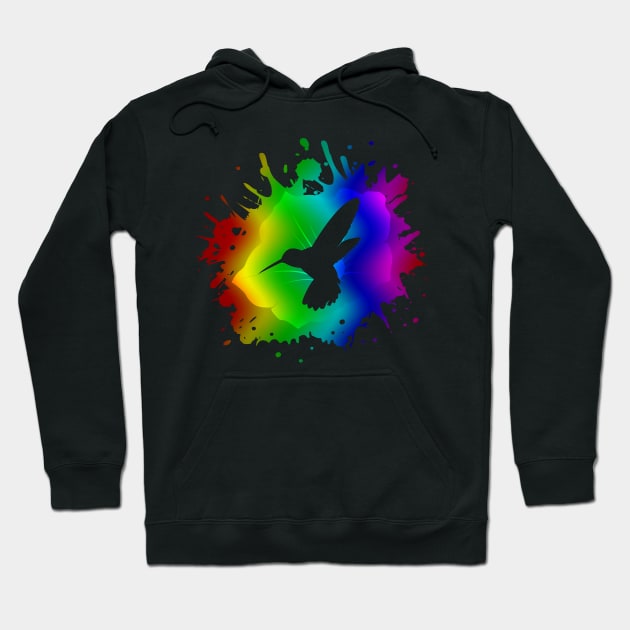 Tie-Dye Hummingbird Hoodie by RudDesigns